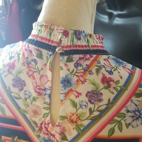 Fashion Nova Mock Neck Long Sleeve Mock Neck Boho Blouse W/Elastic Sleeve Sz.M - Picture 5 of 14